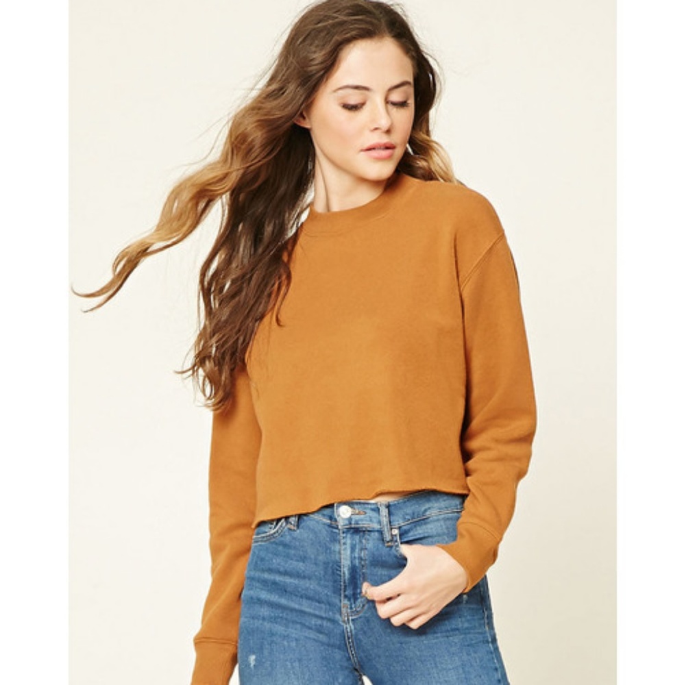 Raw cut cropped sweatshirt